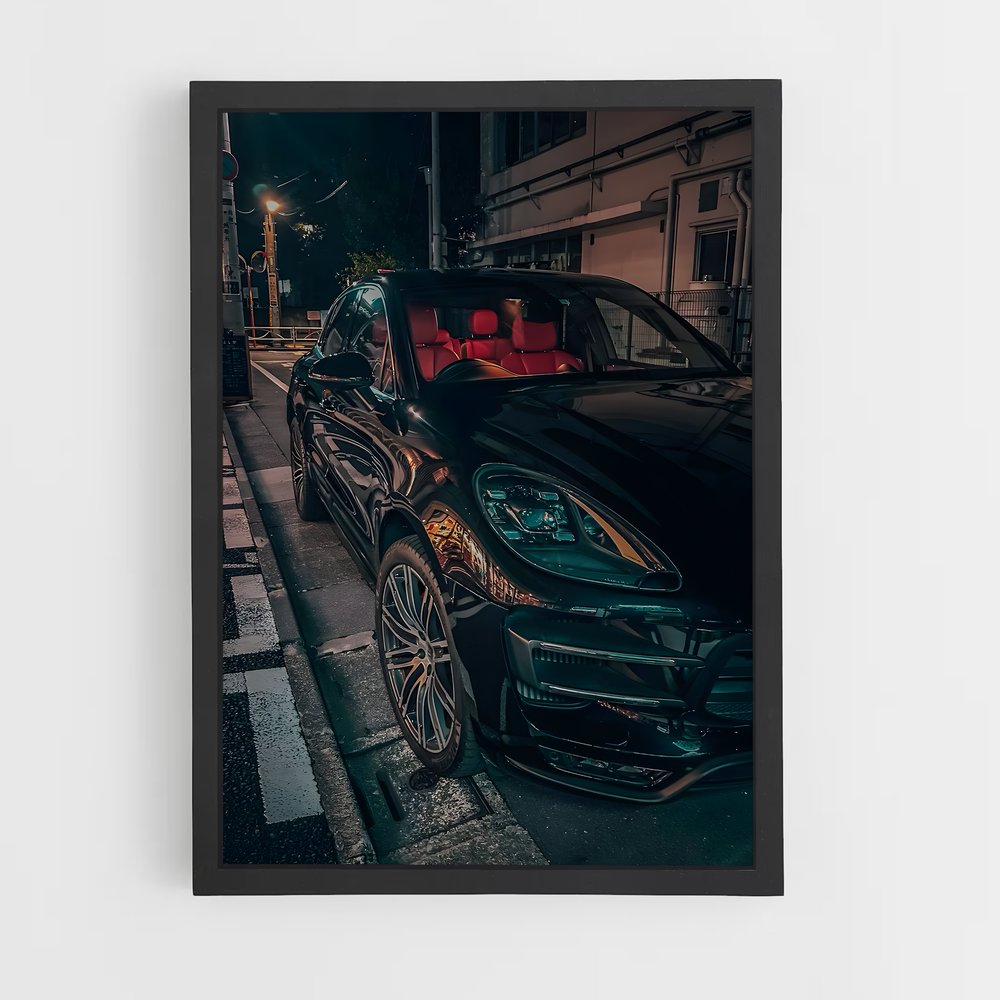Poster Macan Noir – affiche Porsche (vue 2)